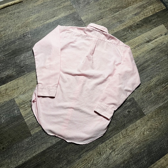 Vintage American Eagle Shirt Size Medium Button Down Collared Pink White 90's - Picture 4 of 5